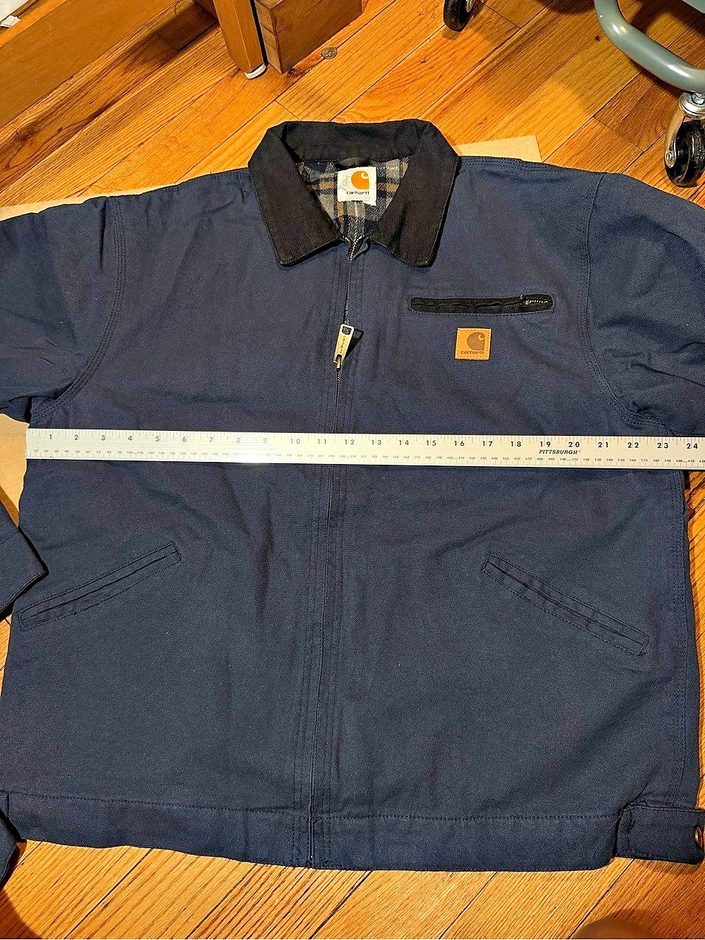 Carhartt Detroit Jacket Plaid-Lined Blue - Picture 2 of 7
